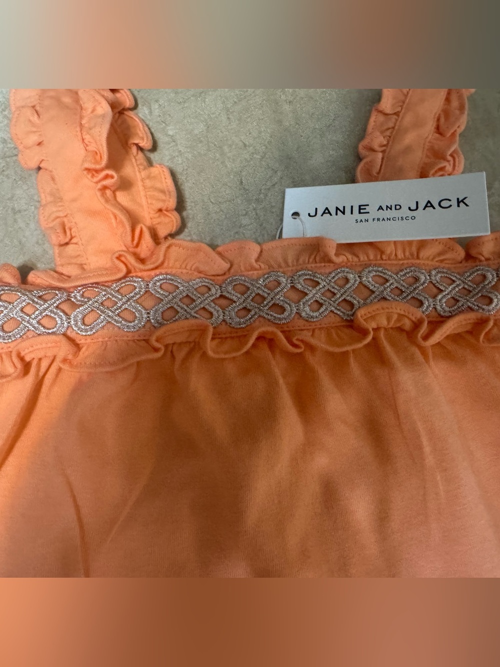 Janie and Jack Ruffle Metallic Trim Top - Picture 9 of 10